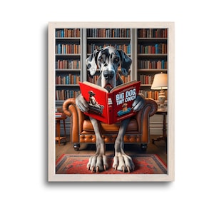 Great Dane Print, Great Dane Gifts, Great Dane Art, Great Dane Mom, Great Dane Painting, Animal Read Books, Digital Download