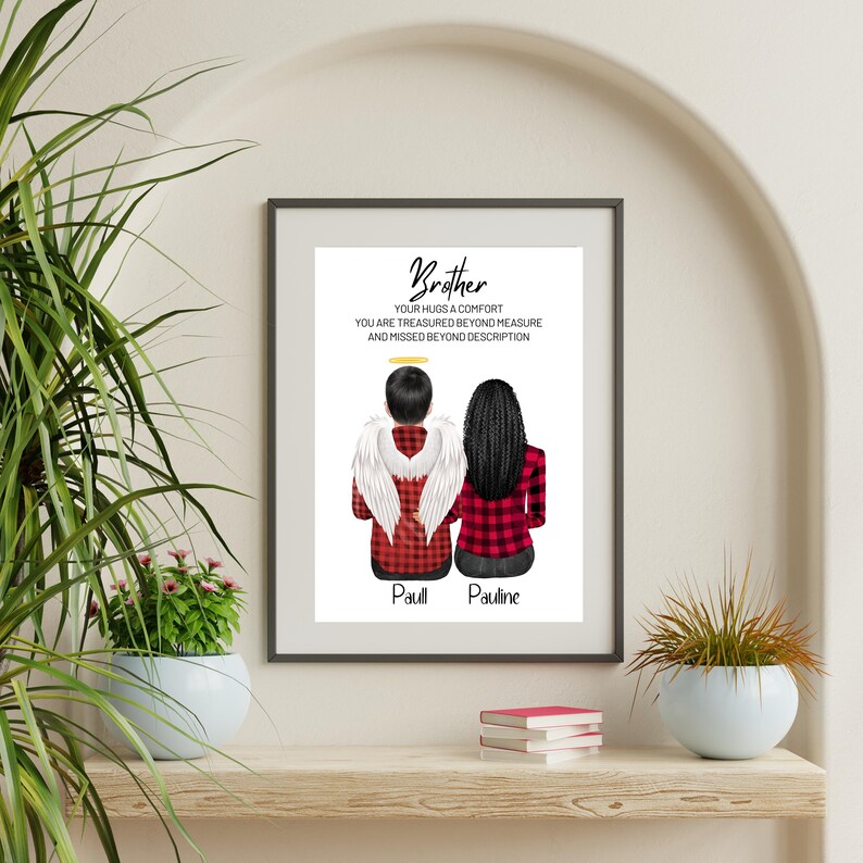 Brother Discraption Loss of Brother Gift, Brother in Heaven, Brother Remembrance Gift ...