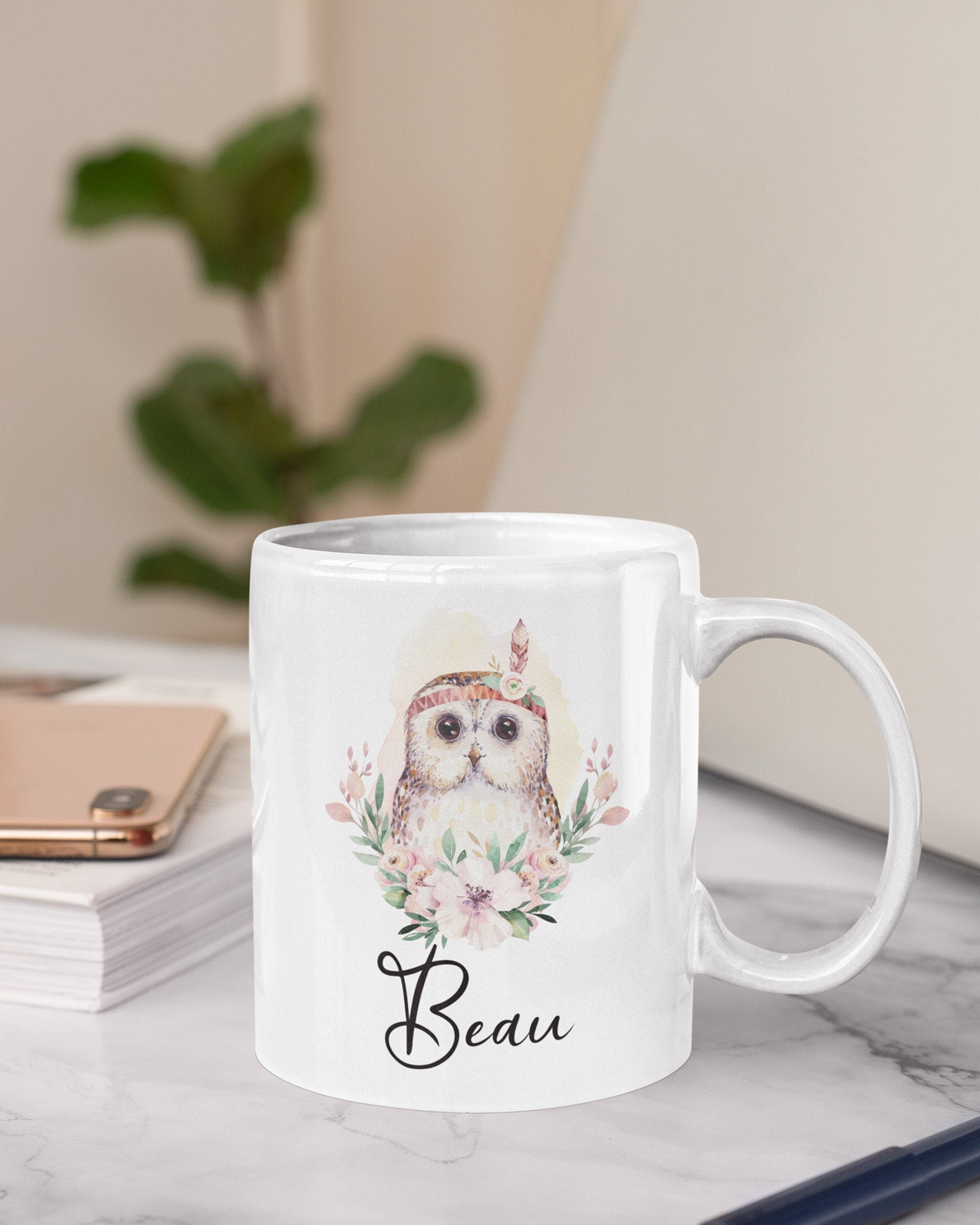 Personalized Owl Mug, Owl Gifts, Owl Gift for Her, Cute Owl Cup, Funny Coffee Mug
