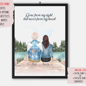 Loss of Father Gift, Sympathy Gift, Dad Remembrance, Deceased Portrait, Father Memorial Gift, Father&#39;s Day Gift, Digital Print or Poster