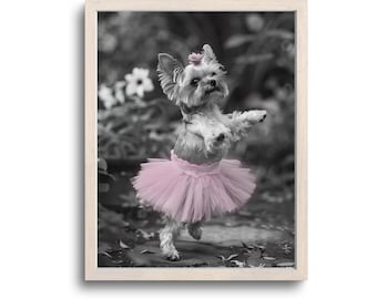 Funny Yorkie Print, Yorkie Wall Art, Yorkie Gifts, Yorkie Art, Yorkie Decor, Yorkshire Terrier, Whimsical Animals, Digital Download