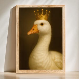 Royal Duck Portrait, Goose Wall Art, Funny Duck Print, Farmhouse Animal Decor, Goose Lover Gift, Digital Download