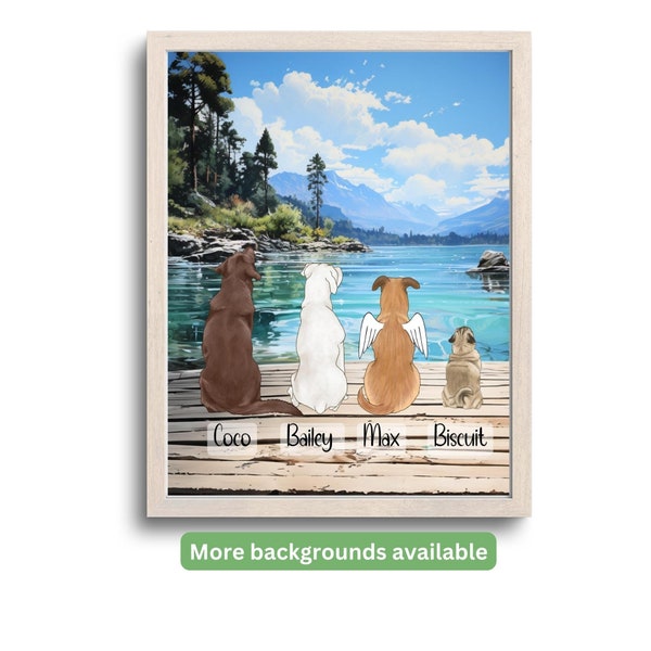 Individuelle Hunde Geschenke, personalisierte Hunde Geschenke, Benutzerdefinierte Hundedruck, Tierporträt, Hundemama Geschenk, Haustier Illustration, Weihnachtsgeschenk für Hundemama