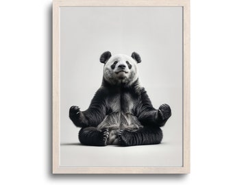 Muurkunst panda, pandacadeaus, schattig pandacadeau, pandaprint, pandacadeau voor hem, pandaliefhebber, pandacadeau voor haar, panda decor, digitale download