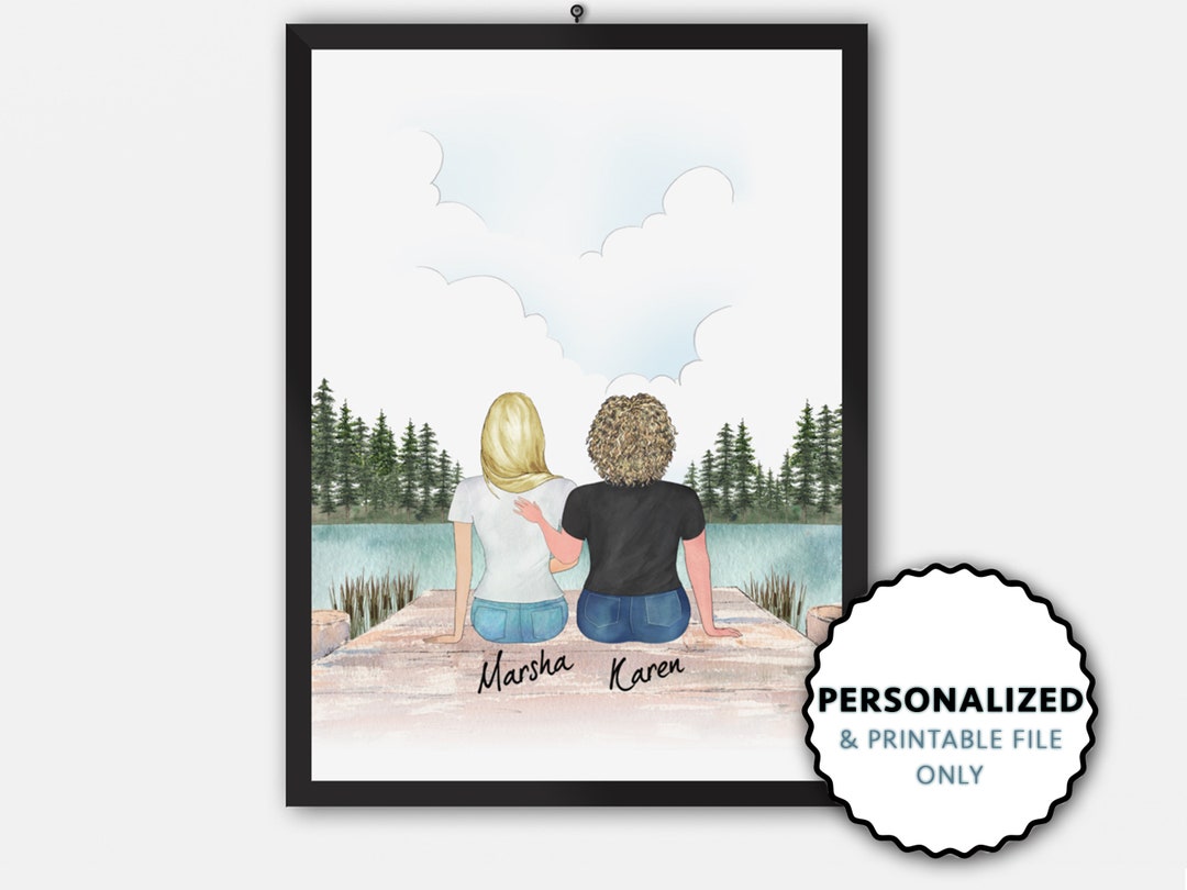 Custom Best Friend Poster, Personalized Best Friend Gift, Long Distance Gift, BFF Gift, Soul