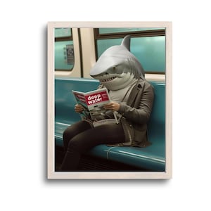 Requin dans le métro de New York, impression requin, art mural requin, cadeaux requin, art requin, photo requin, cadeau plongée sous-marine, animaux fantaisistes, téléchargement numérique