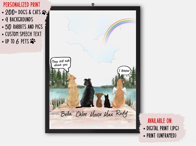 Personalized Dog Memorial Gift, Dog Mom, Dog Lover Gift, Custom Dog Portrait, They Still Talk About You, Digital Print or Poster 