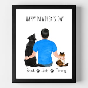 "Happy Pawther's Day Print, ""Hunde Papa"" Geschenke für Vatertag, Vatertagsgeschenk für Hunde Papa, Katzen Papa Geschenke, Hund Papa Geschenk, Hund Vatertagskarte."