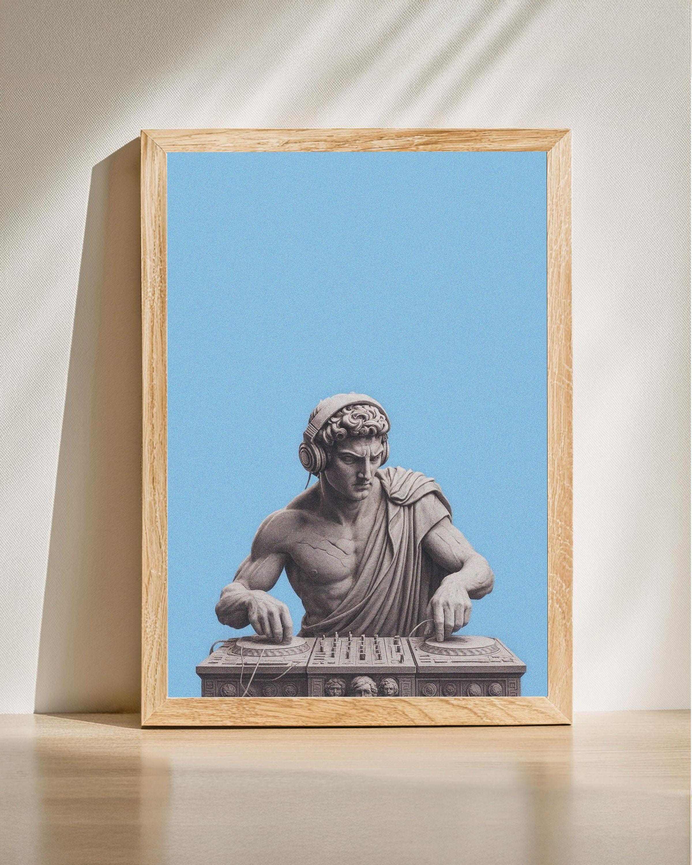 DJ Roman Statue Art, Contemporary Pop Art, Bold Music Room Decor