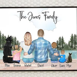 Personalized Couple Dog Print, Dog Mom and Dad Print, Dog Family Print, Pet Print, Dog Fur Family, Dog Gifts, Printable File or Poster