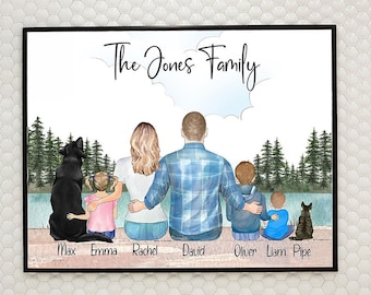 Personalized Couple Dog Print, Dog Mom and Dad Print, Dog Family Print, Pet Print, Dog Fur Family, Dog Gifts, Printable File or Poster