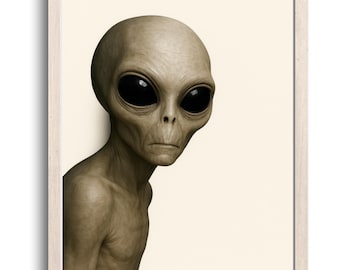 Funny Alien Bathroom Wall Art, Alien Gift For Her, Alien Gift For Him, Cute Toilet Humor Decor, Alien Room Poster, Digital Download