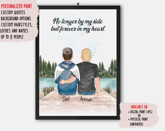 Regalo por la pérdida de un padre, regalo de condolencias, recuerdo de un padre, retrato de un fallecido, regalo conmemorativo para un padre, regalo del Día del Padre, impresión digital o póster.
