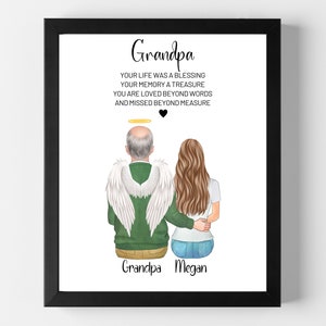 Opa Gedenkgeschenk, In Erinnerung an Großvater, Verlust von Großvater, Großvater im Himmel, Großvater Erinnerung, individuelles Gedenkgeschenk