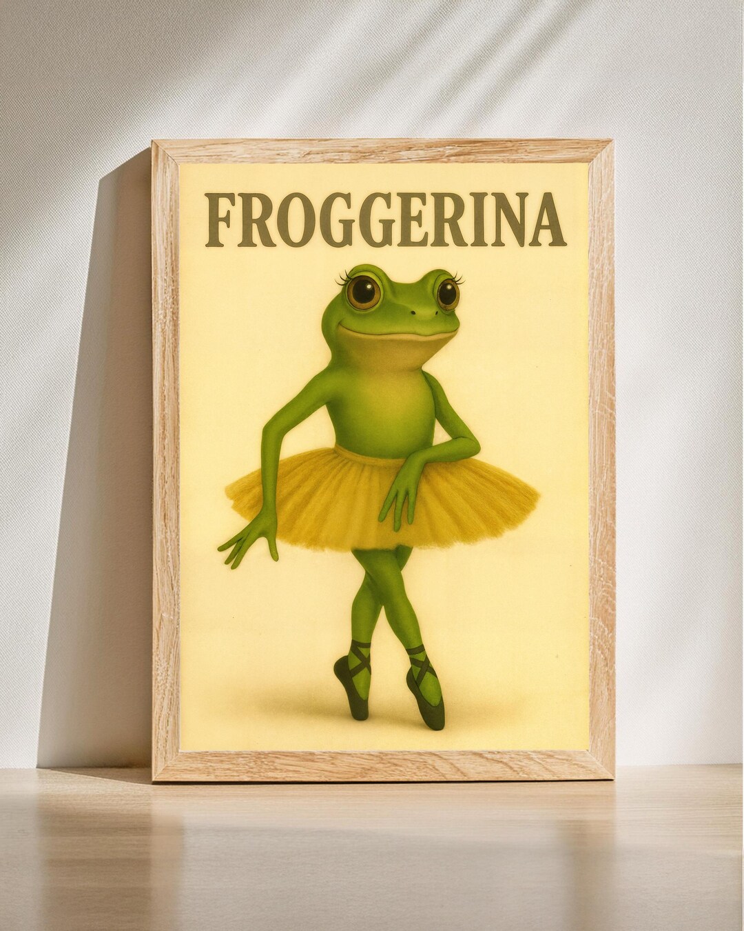 Frog Ballerina Art, Whimsical Ballet Decor, Anthropomorphic Animal ...