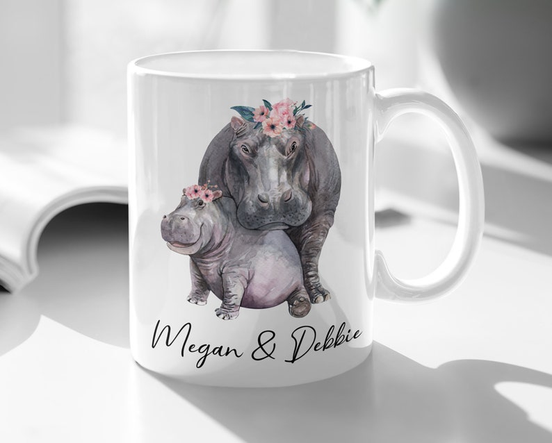Personalized Hippo Mug Hippo Gifts Hippo Gift for Her Cute Etsy
