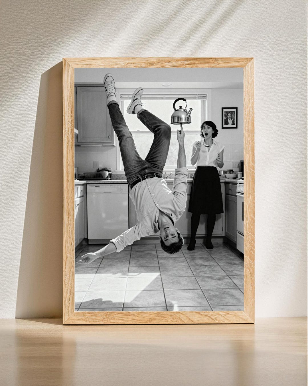Domestic Chaos Wall Art, Upside Down Life, Relationship Balance Print ...