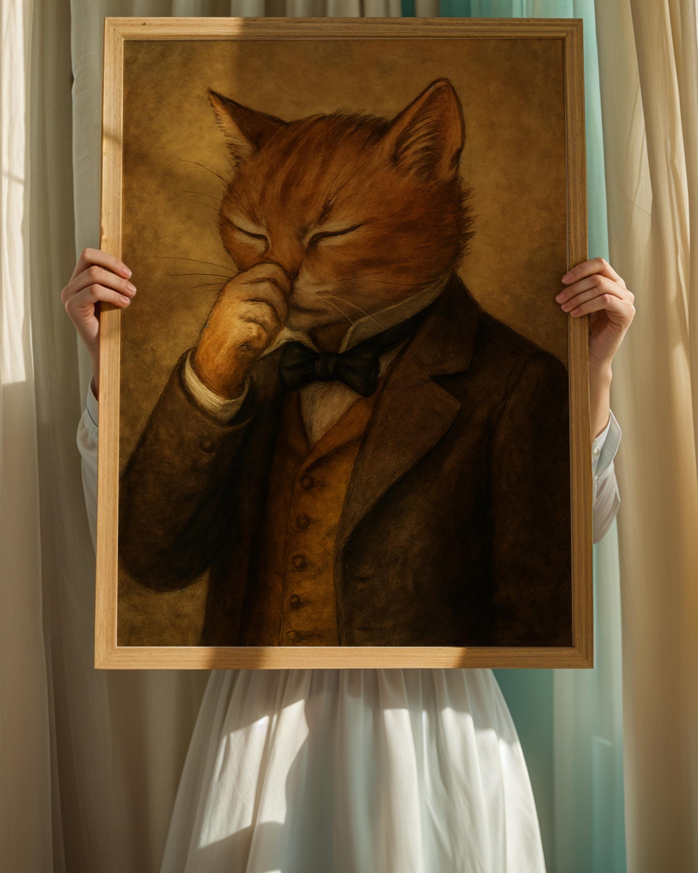 Funny Bathroom Art Print Set, Bathroom Cat Wall Decor, Toilet Humor ...