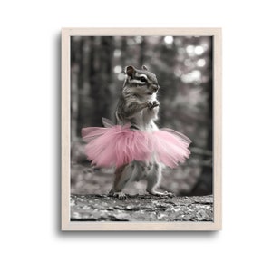 Funny Chipmunk Print, Chipmunk Wall Art, Chipmunk Gifts, Chipmunk Decor, Chipmunk, Chipmunk in a Dress, Whimsical Animal, Digital Download