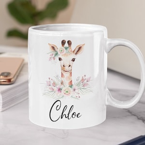 Personalized Giraffe Mug, Giraffe Gifts, Giraffe Gift for Her, Cute Giraffe Cup, Funny Coffee Mug