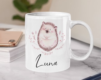 Personalized Hedgehog Mug, Hedgehog Gifts, Hedgehog Gift for Her, Cute Hedgehog Cup, Funny Coffee Mug