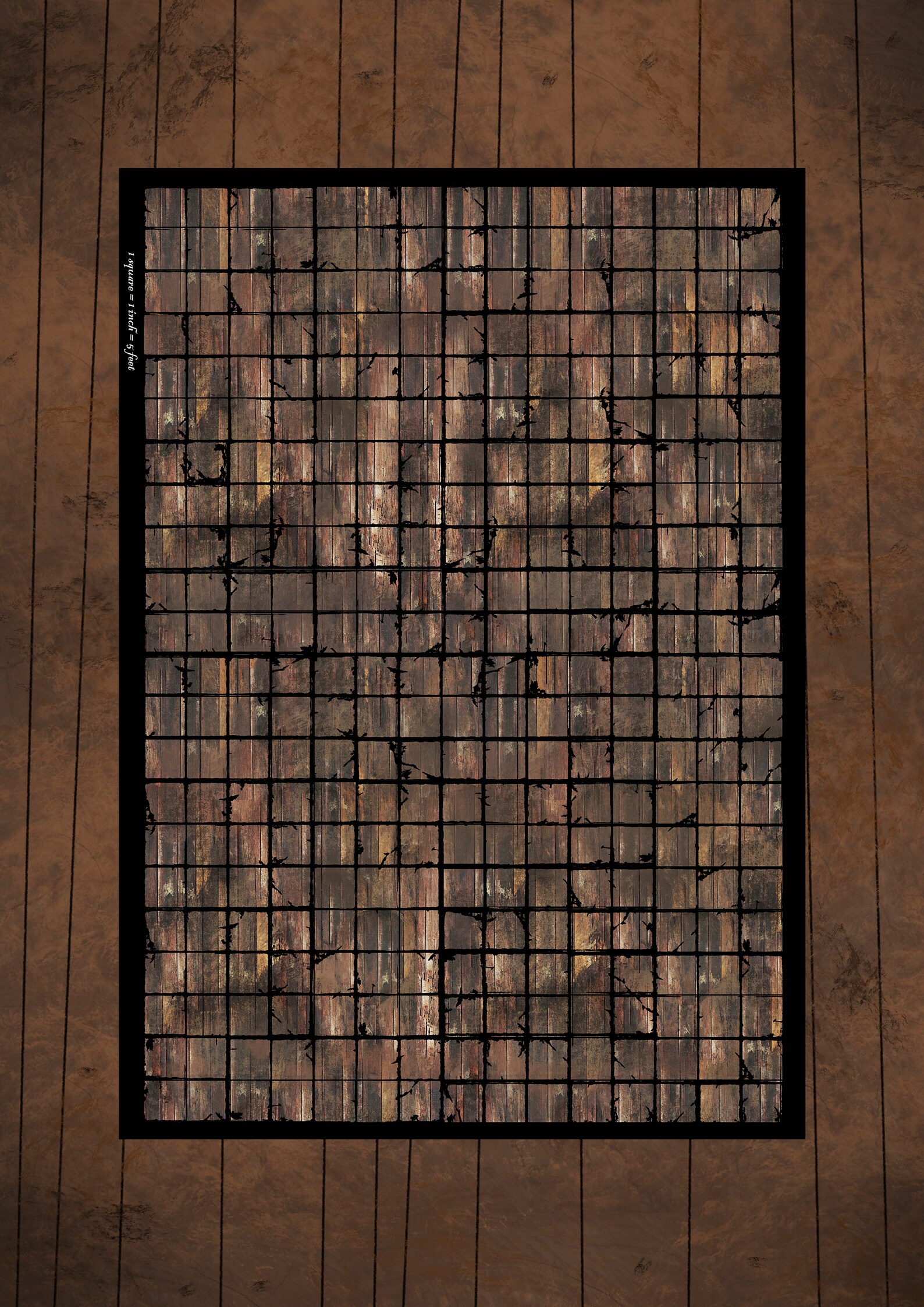Wooden Floor Battle Grid Mat for Role Play Dnd Etsy