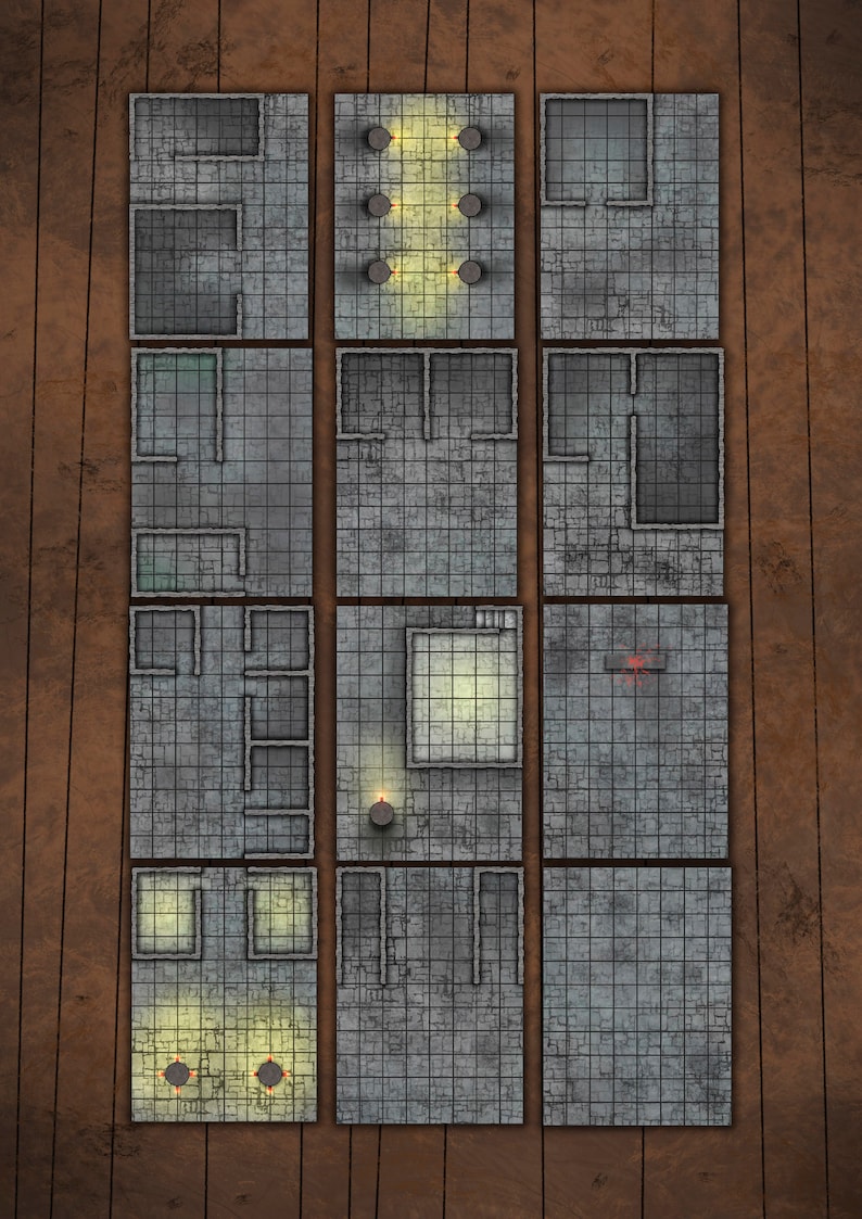 DnD 12 Dungeon Battle Mats pack | Etsy