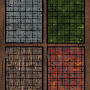 Pack de 4 tapis de combat pour jeu de rôle DnD