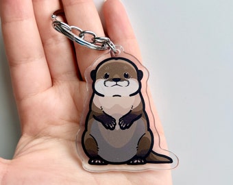 Cute Otter charm, original animal keychain