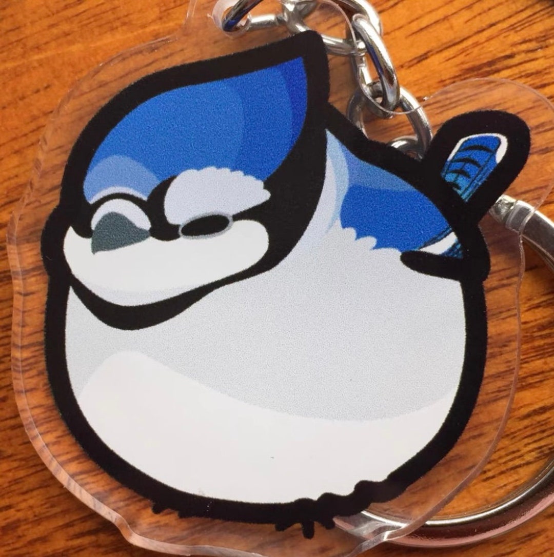 Cute Blue Jay Charm, Bird Acrylic Keychain Etsy