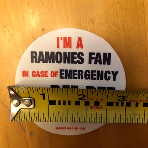 Ramones Fan Club Stickers (2) 3 inch dia. image 2