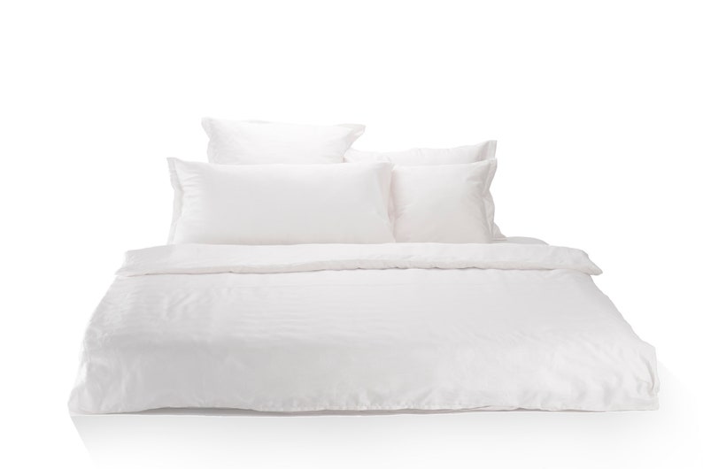 Bed Set Cotton Sateen Flat Sheets Duvet Cover Pillow Cases Image 0