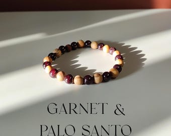 Bransoletka z koralików prezent kryształowy prezent na odosobnienie oczyszczający prezent na siłę duchowy Palo Santo