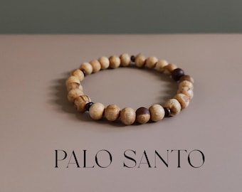 Bransoletka z koralików Palo Santo, prezent do medytacji, bransoletka kryształowa, oczyszczający relaksacyjny prezent na jogę poniżej 20 dolarów