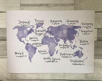 Personalised map | Etsy