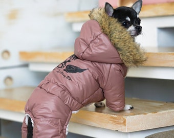 Abrigo para perros, chaqueta para perros, abrigo de invierno para perros, abrigo cálido para perros, ropa abrigada para perros, traje de nieve para perros, traje de cuerpo completo para perros, overoles para perros, ropa para perros