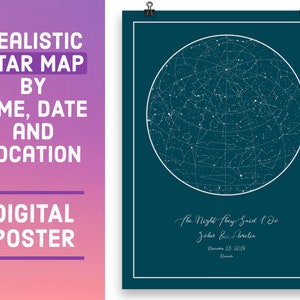 Carte des étoiles, Cadeau unique pour homme ou femme pour 25 ans qui a tout - DIGITAL