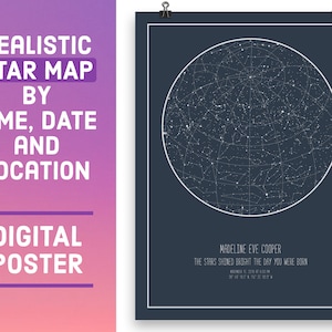 Carte des étoiles personnalisée, Impression de la nuit, Cadeau de la Saint-Valentin, Cadeau d’anniversaire de mariage, Carte des étoiles personnalisée, Impression de la carte des étoiles, Impression Constellation