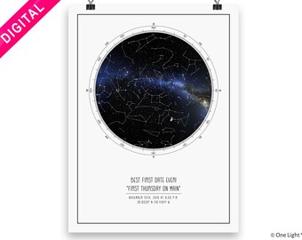 Nachtelijke hemel huwelijksgeschenk, aangepaste sterrennacht print DIGITAAL