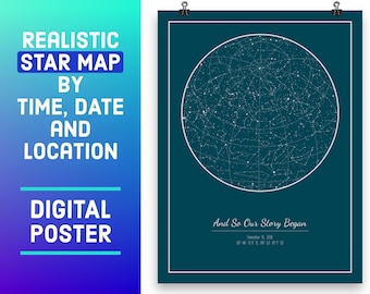 Gepersonaliseerde sterrenkaart - Uniek Moederdag cadeau-idee voor mama - Moderne muurprint