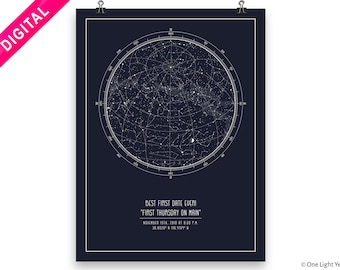 Aangepaste sterrenkaart - Uniek Vaderdagcadeau - Modern woonkamerdecor