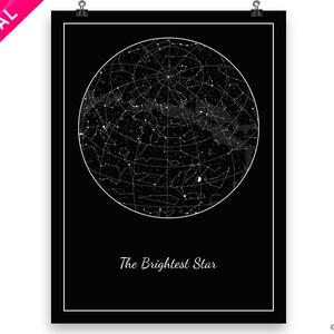 Benutzerdefinierte Sternenkarte schwarz, druckbare Himmelskarte, Weihnachten einzigartige Geschenkidee, Frau Geschenk, Mann Geschenk, Nacht wir trafen, Render the stars, Milchstraße