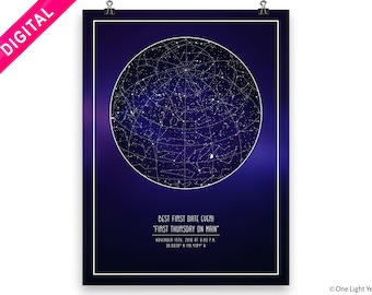 Gepersonaliseerde verjaardag sterrenkaart - Aangepaste dierenriem sterrenbeeld kaart