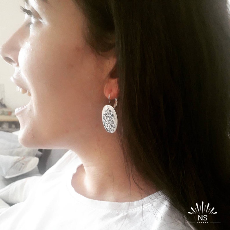 unique design for her vold porcelain Porcelain effect pendant and earrings made with polymer clay applique technique