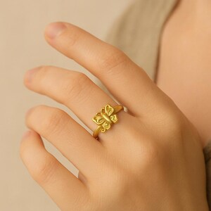 Handcrafted Gold Butterfly Ring, Brass Ring, Dainty Nature Jewelry, Minimalist Butterfly Jewelry, tiny cartilage ring, women ring