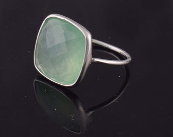 Zeeglas kralenring | Zeeglasring | Zeeglas sieraden | Strand glazen ring | Zeeglasring | Zeeglas sieraden | Zilveren ring| Dagelijkse ring