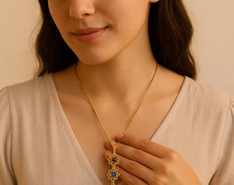 7 Chakras Necklace | Gold Plated 18K Stainless Steel Jewelry, handmade jewelry