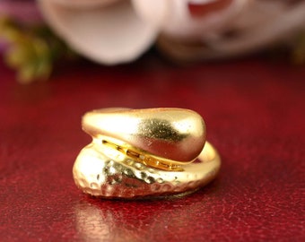 18K Gold Open Band Ring, Chunky Gold Ring, Open Ring, Gold Ring, Bubble Ring, Statement Ring, Stacking Ring, valentine gift, dainty ring