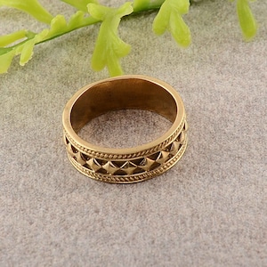 14k Plain Gold Ring, Gold Band Ring, Filigree Milgrain Edge, Floral Design, Wedding Ring, Wedding Band, Anniversary Ring, Retro Vintage ring