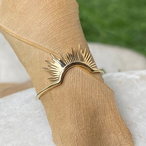 Sun Ring, Rising Sun Ring, Gold Dainty Ring, Spike Ring, Statement Ring ...